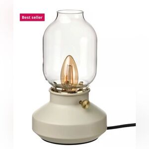 IKEA TÄRNABY table lamp dimmable, vintage-style glass accent lamp, bulb included